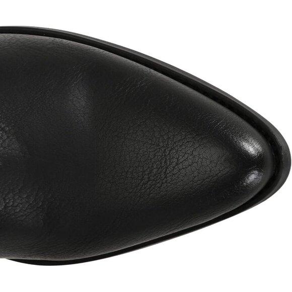 🆕 Women's Black Fringe Western Cowboy Boots Faux Leather Rodeo Style Footwear - Picture 4 of 7